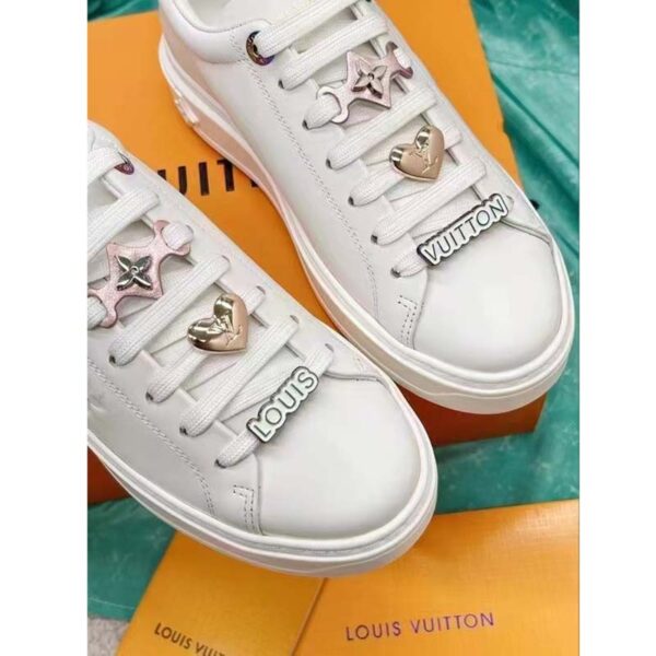 Louis Vuitton LV Women Time Out Sneaker Rose Clair Pink Smooth Calf Leather (2)
