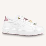 Louis Vuitton LV Time Out Sneaker da donna in pelle di vitello liscia rosa chiaro