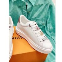 Louis Vuitton LV Women Time Out Sneaker Rose Clair Pink Smooth Calf Leather (6)