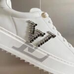 Louis Vuitton LV Women Time Out Sneaker Silver Calf Leather Strass - immagine 10