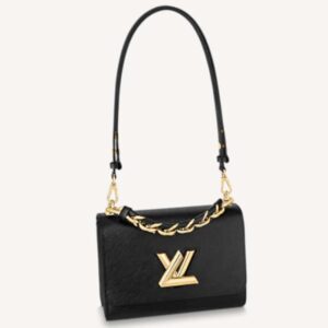 Louis Vuitton LV Women Twist MM Handbag Black Epi Grained Cowhide Leather