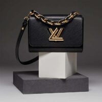 Louis Vuitton LV Women Twist MM Handbag Black Epi Grained Cowhide Leather (1)