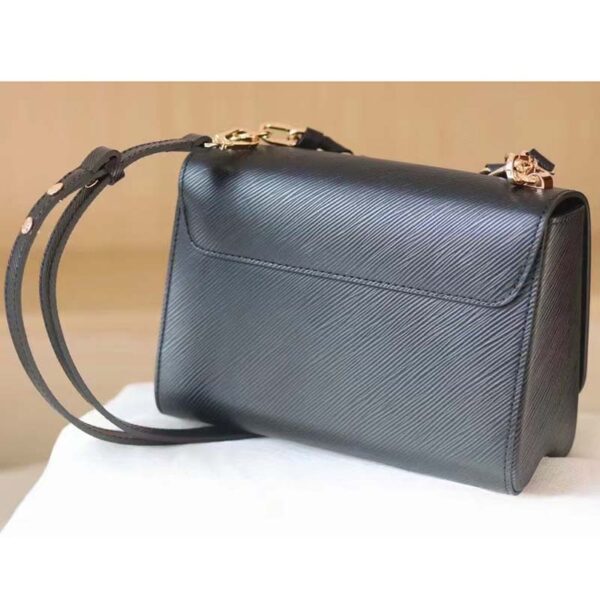 Louis Vuitton LV Women Twist MM Handbag Black Epi Grained Cowhide Leather (5)