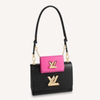 Louis Vuitton LV Women Twist MM Handbag Black Fuchsia Epi Grained Cowhide Leather (1)