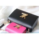 Louis Vuitton LV Women Twist MM Handbag Black Fuchsia Epi Grained Cowhide Leather - immagine 8