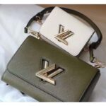 Louis Vuitton LV Women Twist MM Handbag Green White Epi Grained Cowhide Leather - Image 3