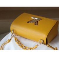 Louis Vuitton LV Women Twist MM Handbag Sunflower Yellow Epi Grained Cowhide Leather (6)