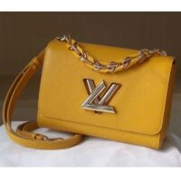 Louis Vuitton LV Women Twist MM Handbag Sunflower Yellow Epi Grained Cowhide Leather (6)