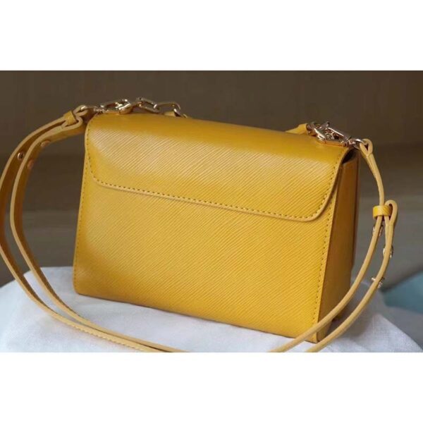 Louis Vuitton LV Women Twist MM Handbag Sunflower Yellow Epi Grained Cowhide Leather (11)
