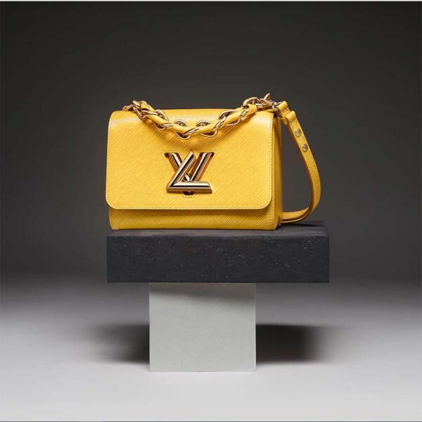 Louis Vuitton LV Women Twist MM Handbag Sunflower Yellow Epi Grained Cowhide Leather (2)