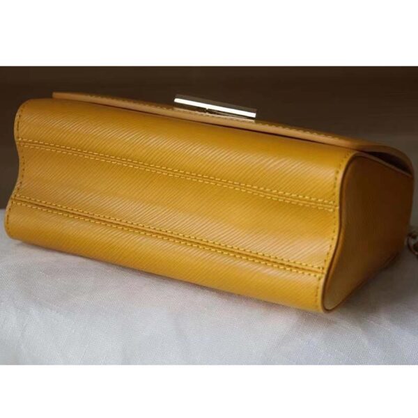 Louis Vuitton LV Women Twist MM Handbag Sunflower Yellow Epi Grained Cowhide Leather (4)