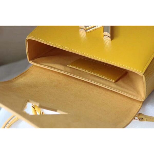 Louis Vuitton LV Women Twist MM Handbag Sunflower Yellow Epi Grained Cowhide Leather (5)