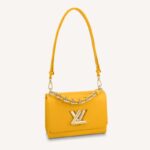 Louis Vuitton LV Women Twist MM Handbag Sunflower Yellow Epi Grained Cowhide Leather