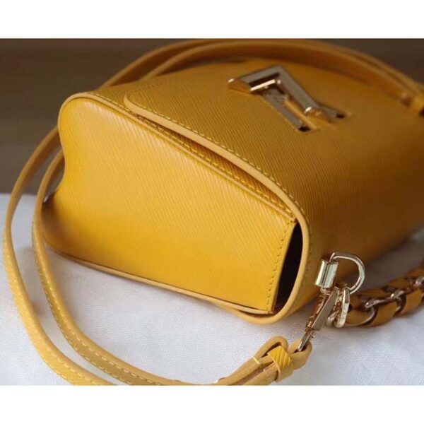Louis Vuitton LV Women Twist MM Handbag Sunflower Yellow Epi Grained Cowhide Leather (8)