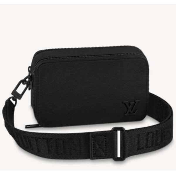 Louis Vuitton Unisex LV Alpha Wearable Wallet Black Grained Calf Leather (14)