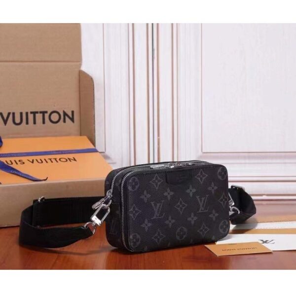 Louis Vuitton Unisex LV Alpha Wearable Wallet Grey Monogram Eclipse Coated Canvas (13)