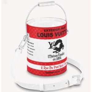 Louis Vuitton Unisex LV Paint Can Red Coated Canvas Cowhide Leather