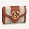 Louis Vuitton Unisex LV Pont 9 Compact Wallet Natural Tan Canvas Cowhide Leather