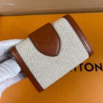 Louis Vuitton Unisex LV Pont 9 Compact Wallet Natural Tan Canvas Cowhide Leather - immagine 3