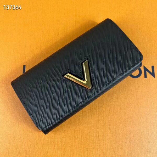 Louis Vuitton Unisex Twist Wallet Black Gold Epi Grained Cowhide Leather (7)