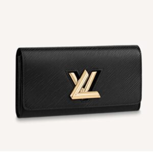 Louis Vuitton Unisex Twist Wallet Black Gold Epi Grained Cowhide Leather