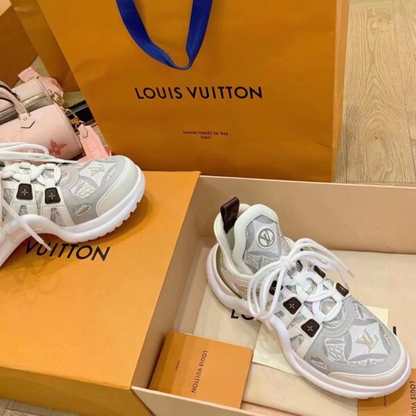 Louis Vuitton Women LV Archlight Sneaker Since 1854 Beige Jacquard Textile (3)