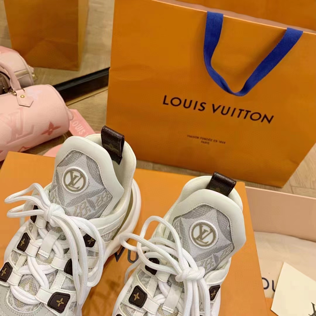 Authentic LV 2021ss early spring fashion catwalk sneakers 400N ORANGE White  - Kitsociety