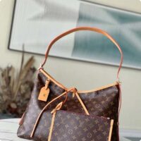 Louis Vuitton Women LV CarryAll MM Handbag Brown Monogram Coated Canvas (2)