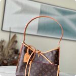 Louis Vuitton Women LV CarryAll PM Handbag Brown Monogram Coated Canvas – Image 2