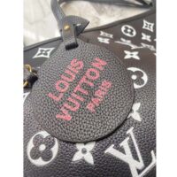 Louis Vuitton Women LV Neverfull MM Carryall Tote Bag Black Printed Embossed Grained Cowhide (4)