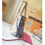 Louis Vuitton Women LV Neverfull MM Carryall Tote Bag Black Printed Embossed Grained Cowhide – Bild 6