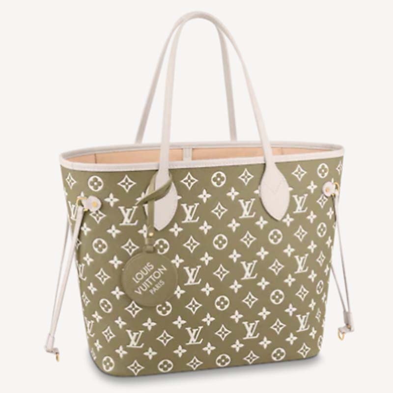 Louis Vuitton Neverfull MM Tote Bag Printed And Embossed Grained