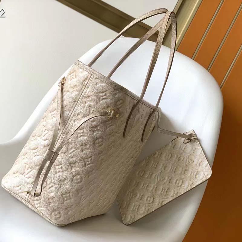 Neverfull cloth tote Louis Vuitton Beige in Cloth - 36176325