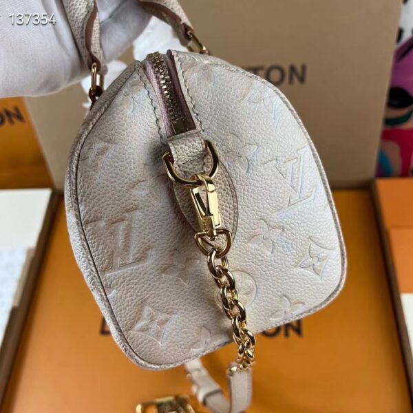 Louis Vuitton Women LV Speedy Bandouliere 20 Bag Beige Embossed Grained Cowhide Leather (1)