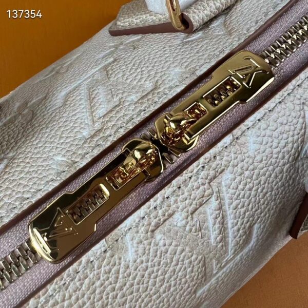 Louis Vuitton Women LV Speedy Bandouliere 20 Bag Beige Embossed Grained Cowhide Leather (5)