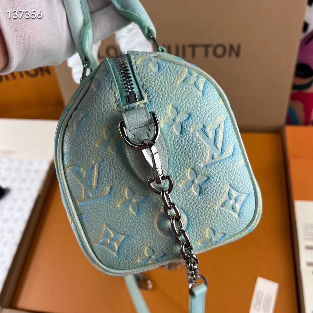 Louis Vuitton Womens Speedy Bandouliere Vert D'eau Green 20 Leather  ref.1005800 - Joli Closet