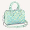 Louis Vuitton Women LV Speedy Bandouliere 20 Bag Green Embossed Grained Cowhide Leather