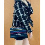 Chanel Women CC Classic Handbag Cotton Gold-Tone Metal Black Multicolor - Bild 17