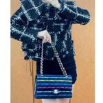 Chanel Women CC Classic Handbag Cotton Gold-Tone Metal Black Multicolor - Bild 14