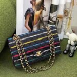 Chanel Women CC Classic Handbag Cotton Gold-Tone Metal Black Multicolor - Bild 3