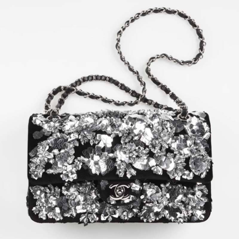 Evening bag, Sequins & gold-tone metal, black & multicolour — Fashion |  CHANEL