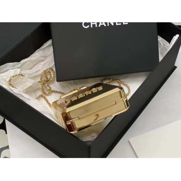 Chanel Women CC Evening Bag Metal Gold (10)