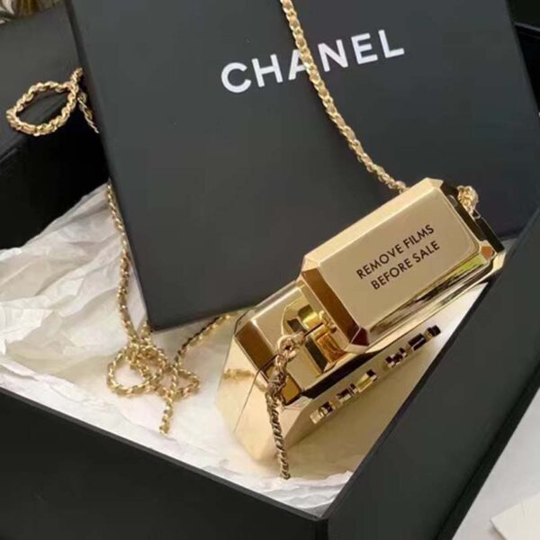 Chanel Women CC Evening Bag Metal Gold (7)