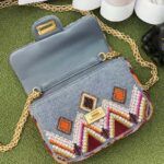 Chanel Women CC Only 1 Bag Set Of 4 Minis Bags Blue Lambskin Sequins Glass Pearls - immagine 8