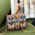 Chanel Women CC Only 1 Bag Set Of 4 Minis Bags Blue Lambskin Sequins Glass Pearls - immagine 5