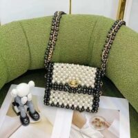 Chanel Women CC Small Evening Bag Imitation Glass Pearls Gold-Tone Metal Black (3)