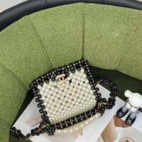 Chanel Women CC Small Evening Bag Imitation Glass Pearls Gold-Tone Metal Black (3)