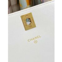 Chanel Women CC Wallet On Chain Embroidered Satin Sequins Gold-Tone Metal White Silver (10)