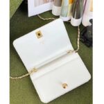 Chanel Women CC Wallet On Chain Embroidered Satin Sequins Gold-Tone Metal White Silver - Image 7