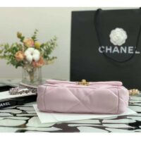 Chanel Women Chanel 19 Flap Bag Pink Lambskin Gold Silver-Tone Ruthenium-Finish Metal (4)